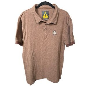Star Wars Chewbacca Polo Shirt Brown Wookie Patch - L